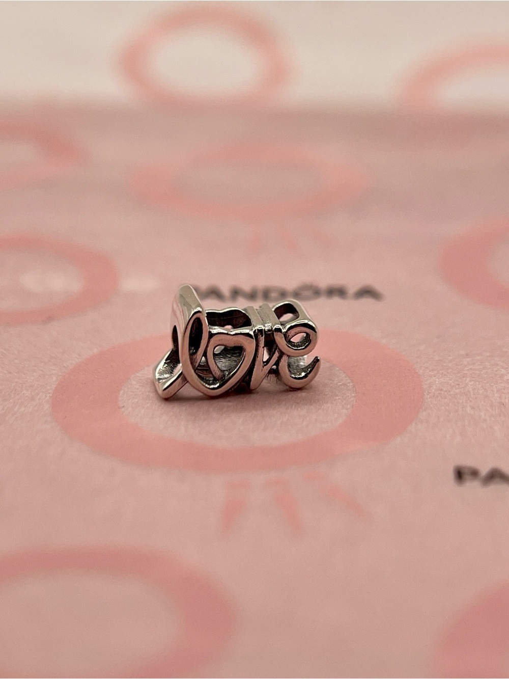 Pandora Handwritten Love Script Openwork Sterling Silver Charm